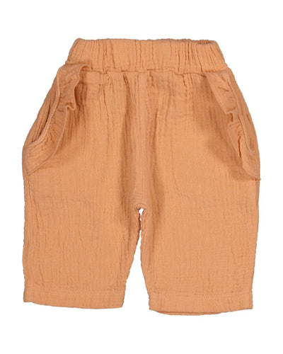 Muslin Frilly Trousers in Apricot