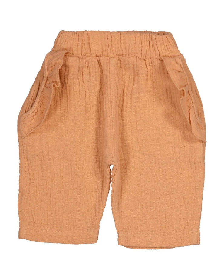Muslin Frilly Trousers in Apricot
