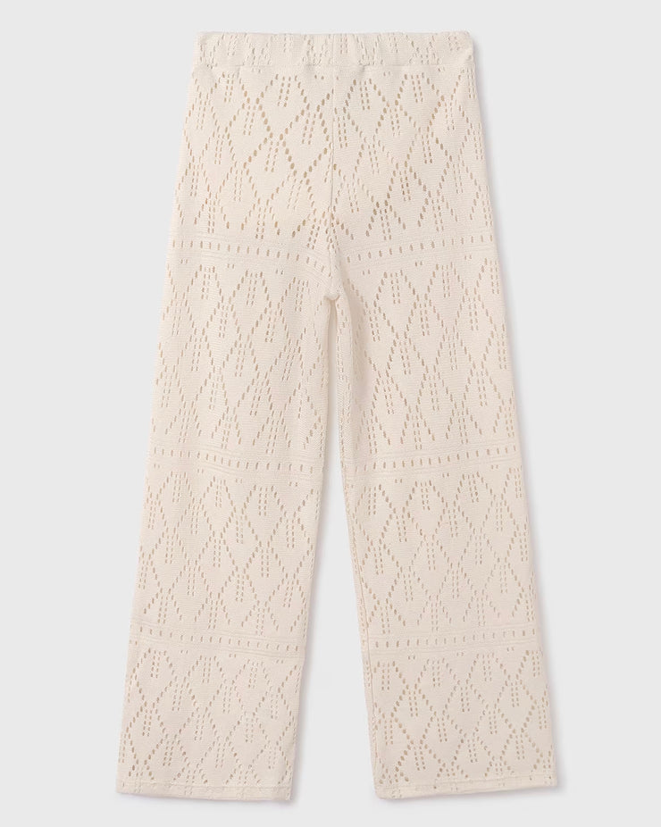 Cream Crochet Tween Pants