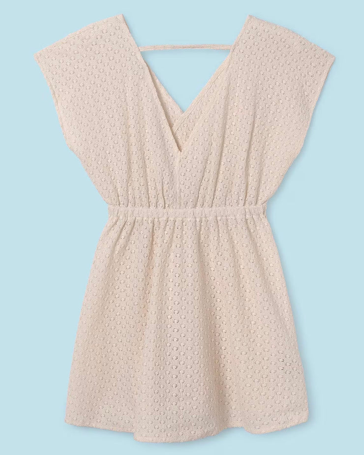 Cream Crochet Tween Coverup Dress