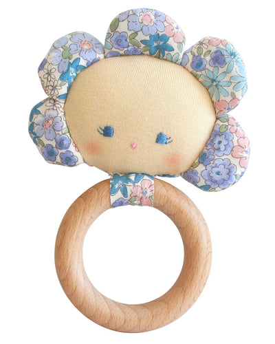 Flower Baby Teether Rattle in Liberty Rose