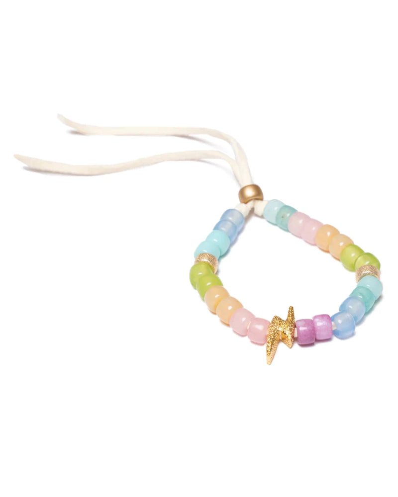 Malibu Sorbet Pony Bracelet with Starburst Lighting Bolt Charm