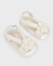 White Flower Baby Girl Sandals