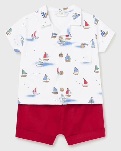 Sailboats Printed Top & Shorts Set