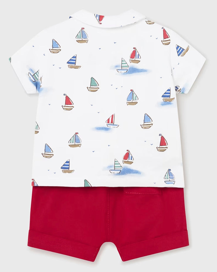 Sailboats Printed Top & Shorts Set