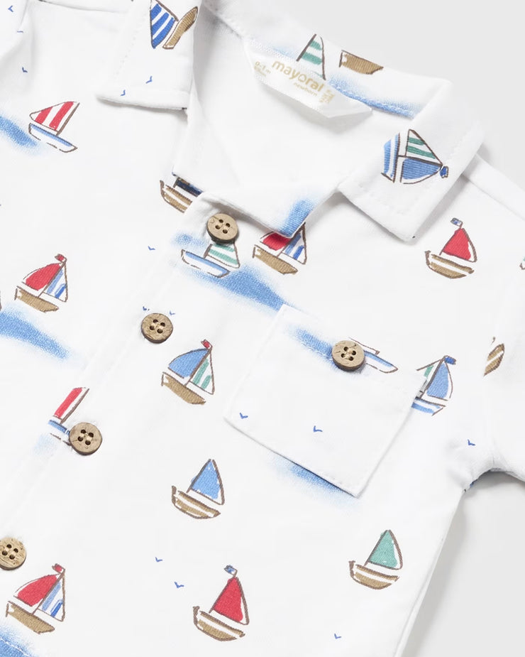 Sailboats Printed Top & Shorts Set