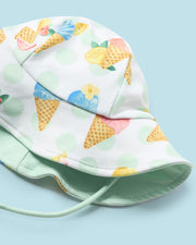 Ice Cream Printed Swimsuit & Hat Set