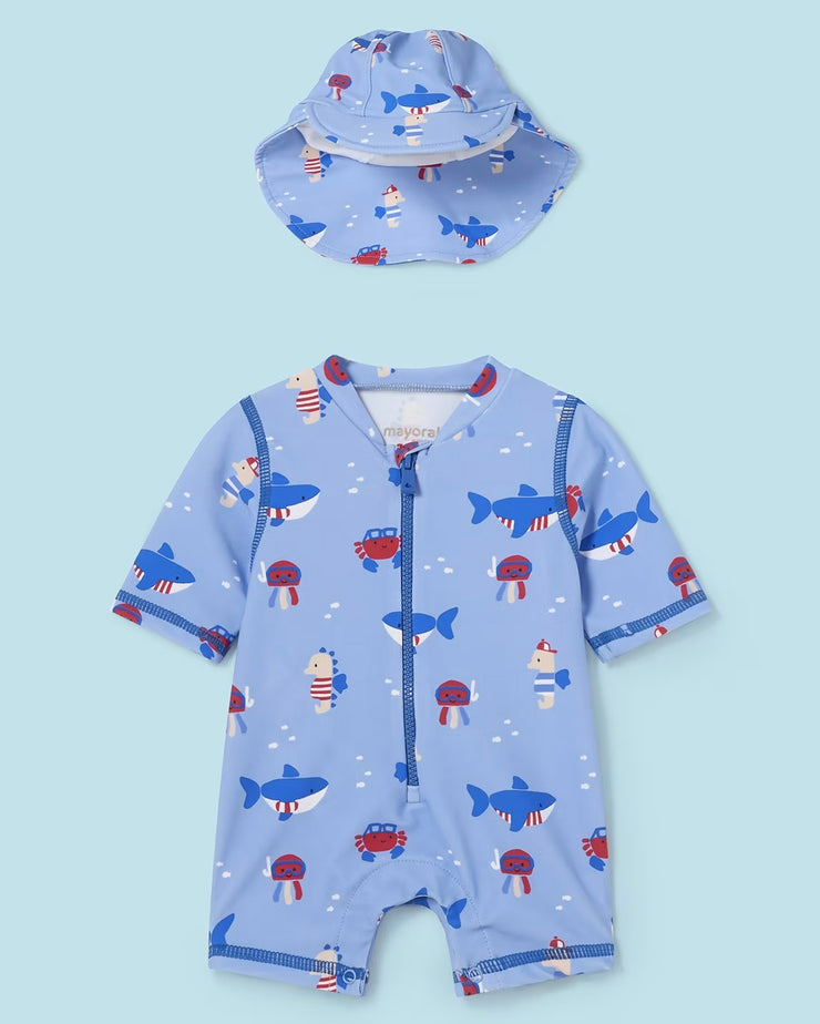 Sealife Swim Romper & Hat Set