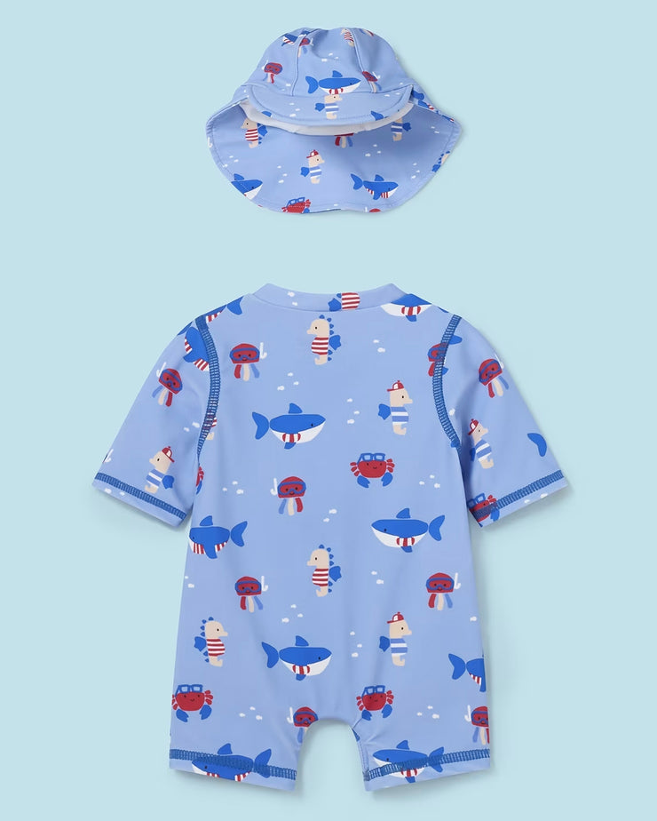 Sealife Swim Romper & Hat Set