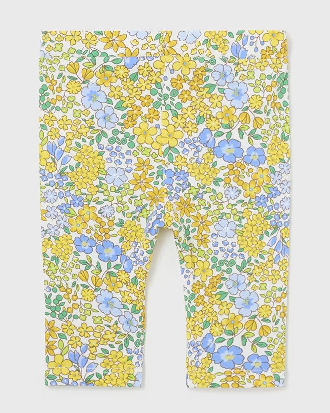 Yellow & Blue Floral Leggings