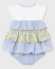Seersucker & Spring Floral Ruffled Baby Dress