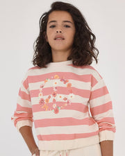 Striped Peace Sign Tween Pullover