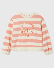 Striped Peace Sign Tween Pullover