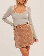 High Class Corduroy Mini Skirt