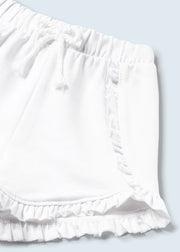 White Ruffle Shorts