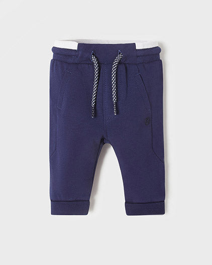 Fleece Drawstring Baby Pants - Navy