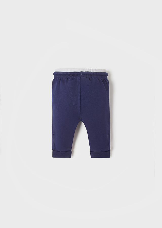 Fleece Drawstring Baby Pants - Navy