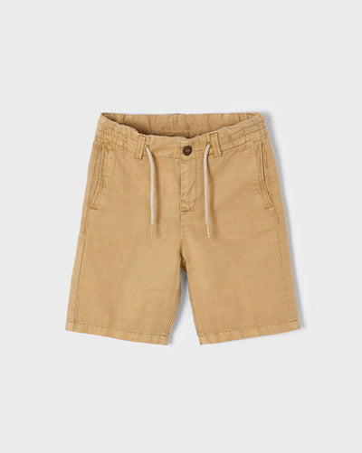 Camel Linen Bermuda Shorts (2-6Y)