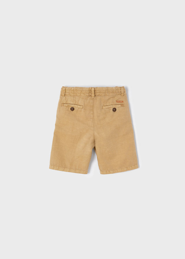 Camel Linen Bermuda Shorts (2-6Y)