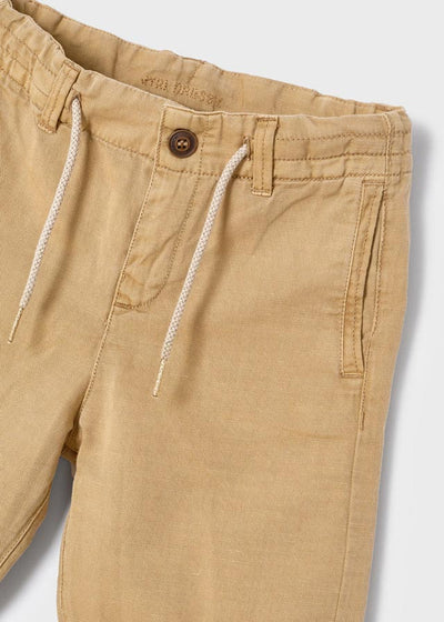 Camel Linen Bermuda Shorts (2-6Y)