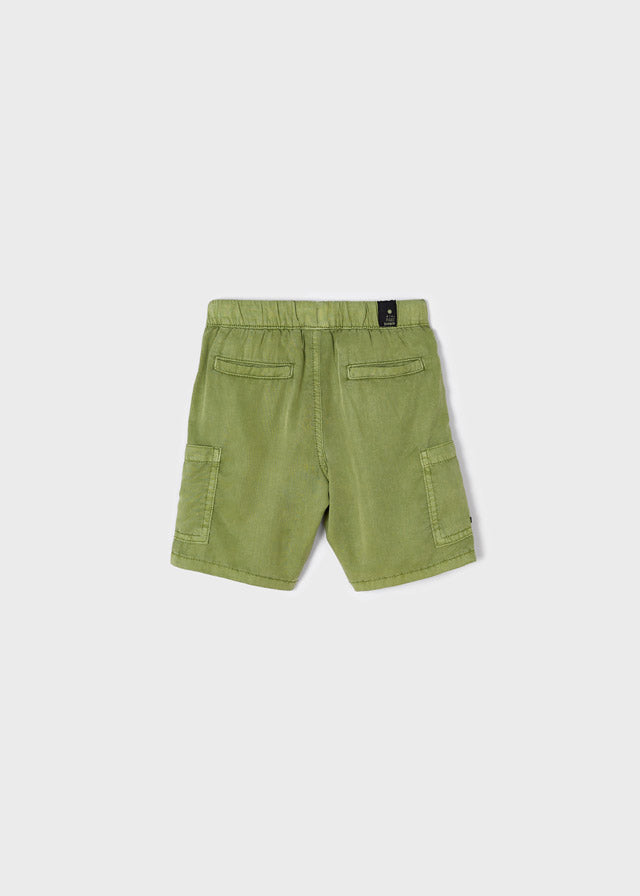 Tencel Boys Bermuda Shorts - Olive