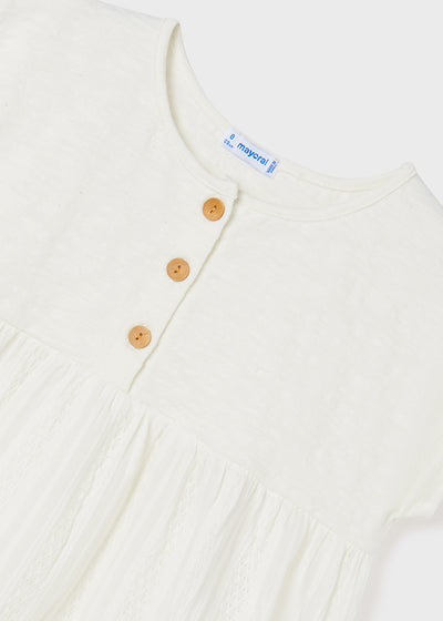 White Button Tween Blouse