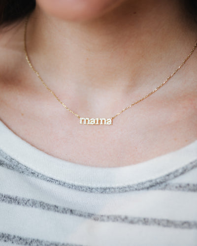 MAMA CZ Lower Case Necklace