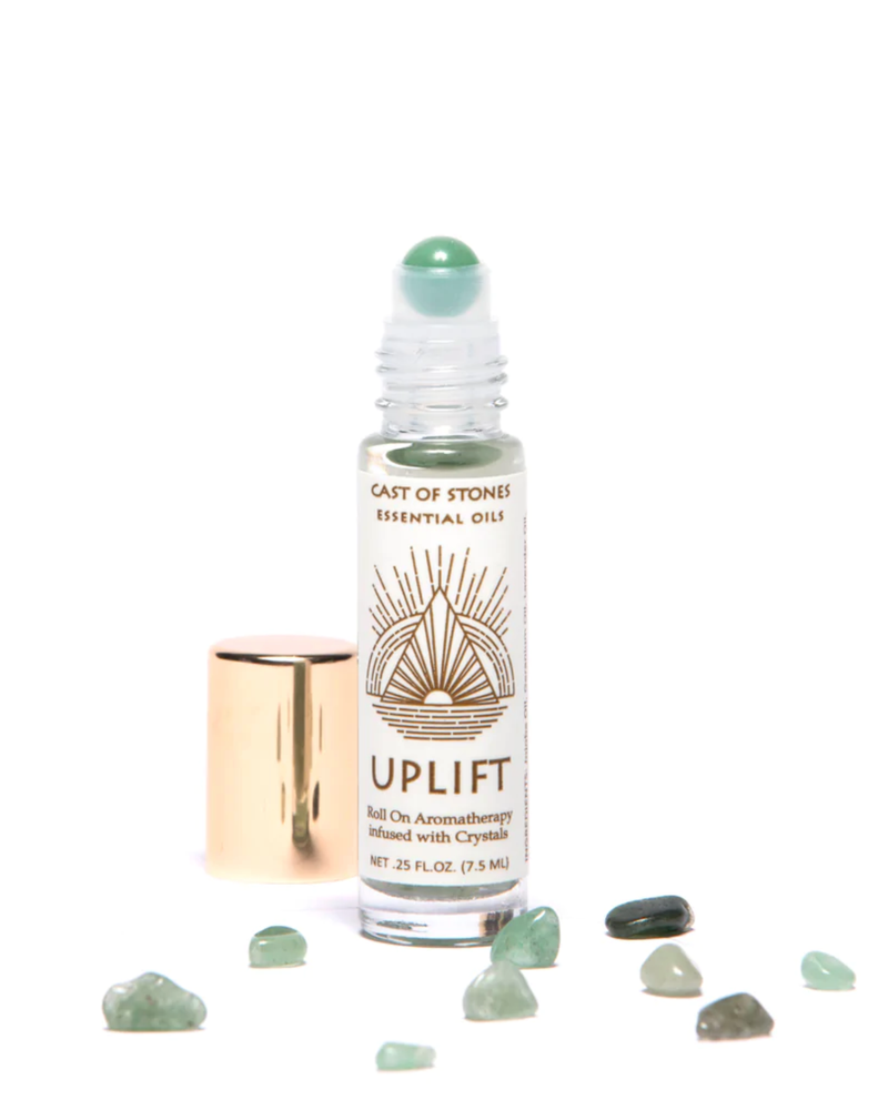 Uplift Essential Oil Roll-On with Green Aventurine Crystals