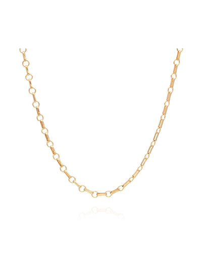 Gold Bar & Ring Chain Necklace by Anna Beck