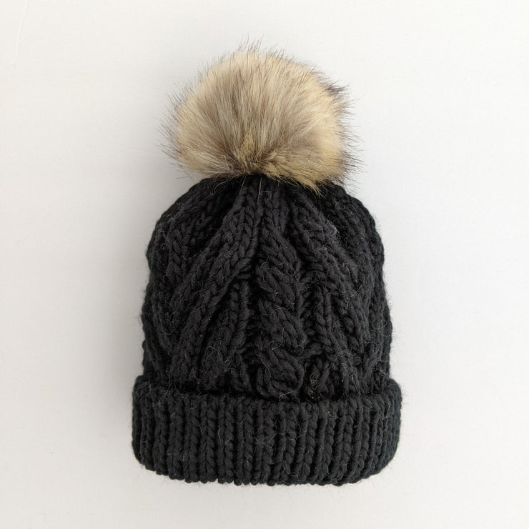 Black Pom Pom Beanie