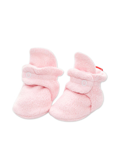 Fleece Stay-On Baby Booties - Blush Pink
