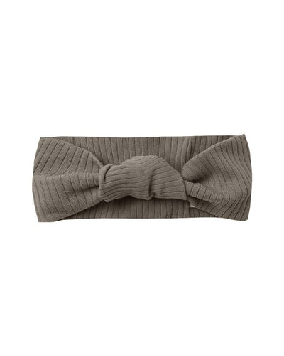 Ribbed Knotted Headband in Charcoal by Quincy Mae