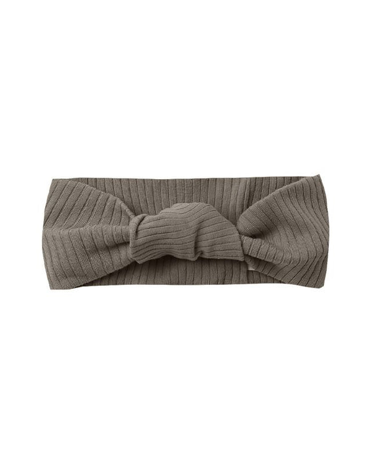 Ribbed Knotted Headband in Charcoal by Quincy Mae