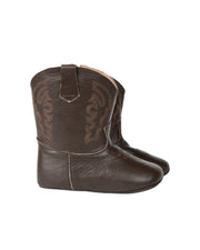Genuine Leather Baby Cowboy Boots - Chocolate