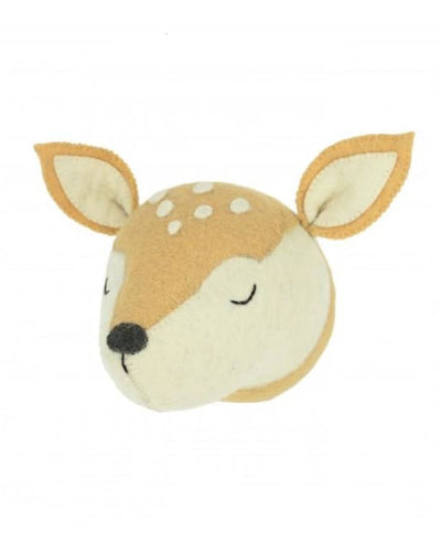 Handmade Felt Mini Animal Head - Sleepy Deer