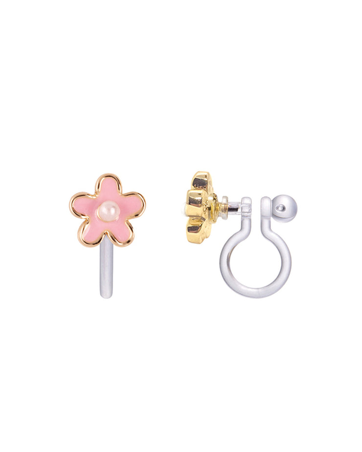Girl's Clip On Earrings - Fancy Flower