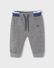 Fleece Drawstring Baby Pants - Grey