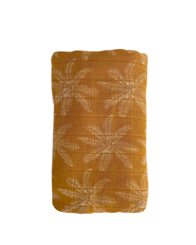 Bamboo & Cotton Muslin Swaddle Ginger Palm Print