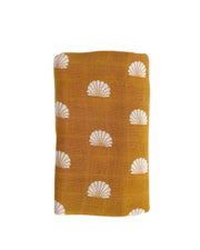 Bamboo & Cotton Muslin Swaddle Ginger Shell Print
