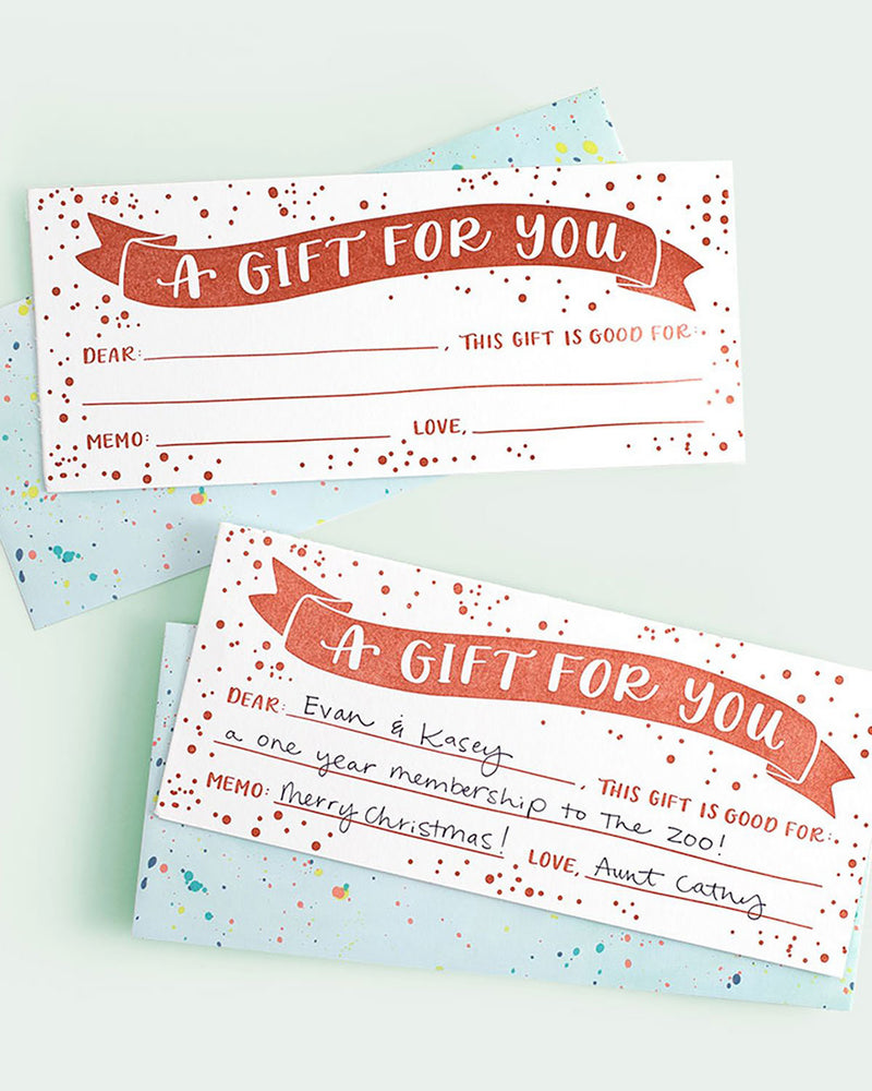 Good For: Speckled Gift Voucher Set