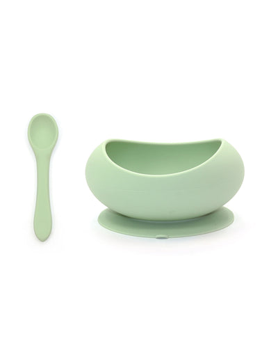 Suction Bowl & Spoon Set - Mint