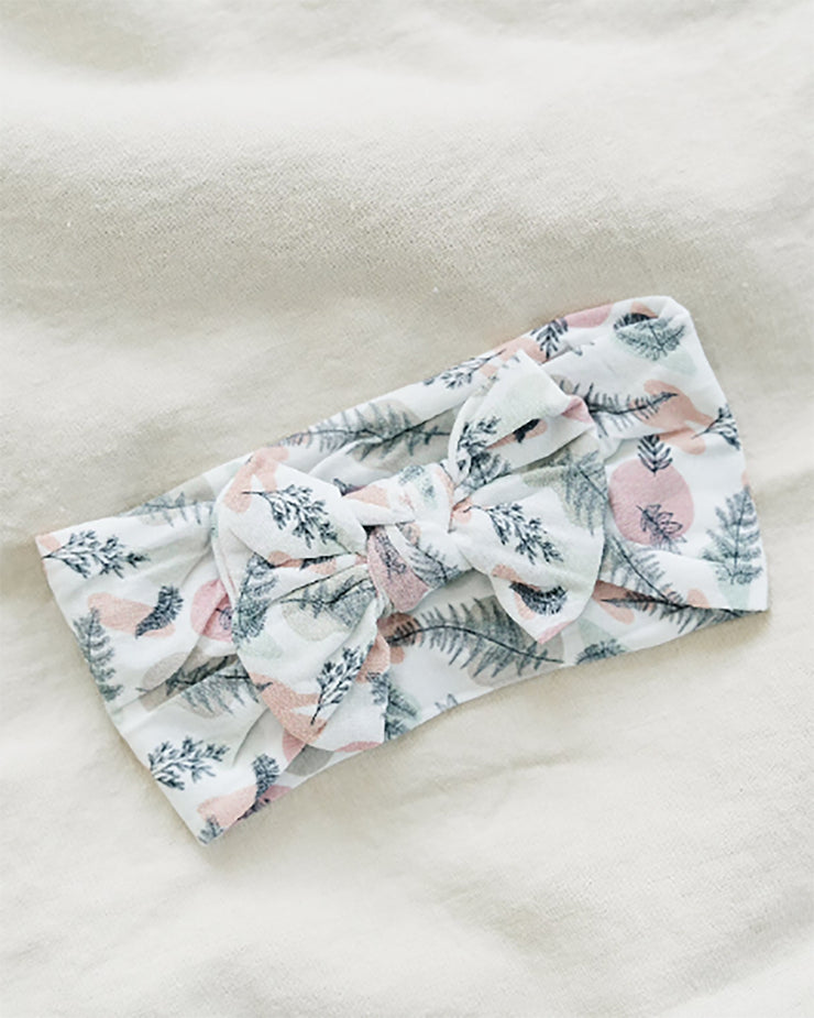 Olive and Neutral Twig Floral Nylon Headband