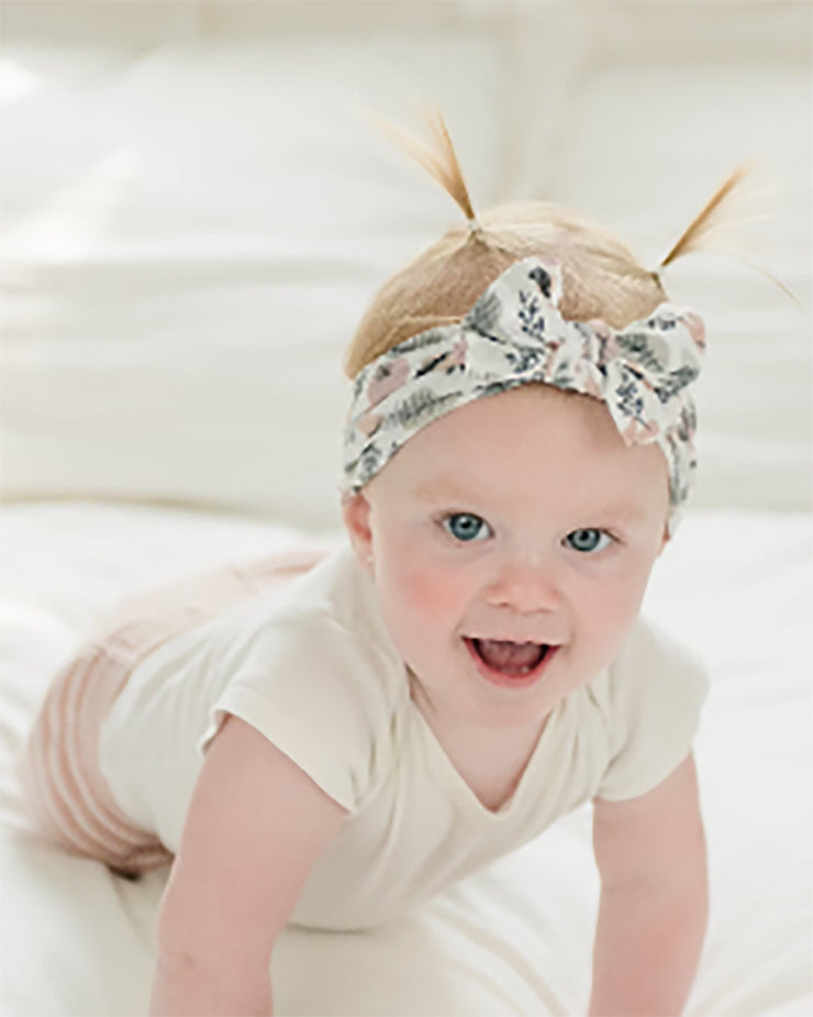 Olive and Neutral Twig Floral Nylon Headband