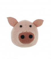 Handmade Felt Mini Animal Head - Pig