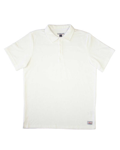 Short Sleeve White Terry Polo by Pure Lure