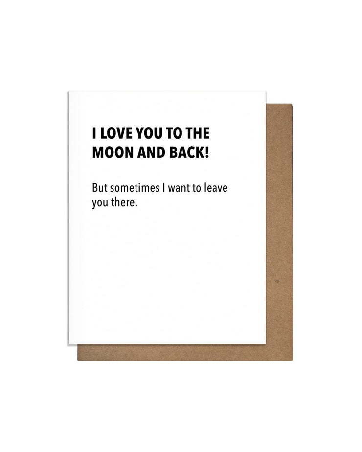 Moon And Back Letterpress Card