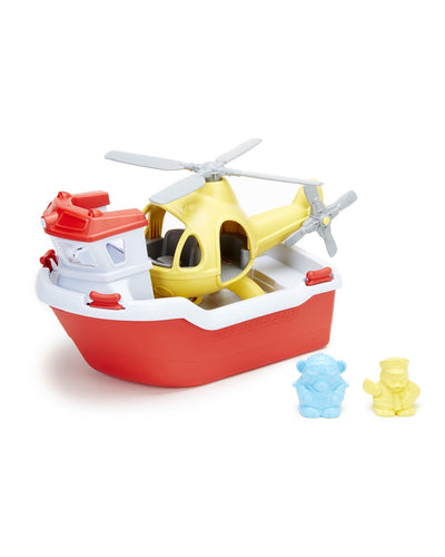 Rescue Boat & Helicopter by Green Toys