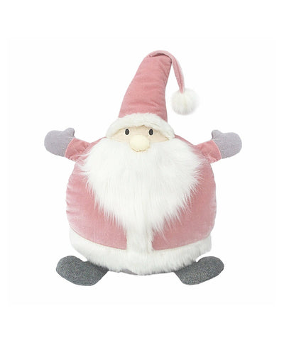 Pink Santa Round Accent Pillow
