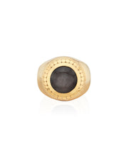 Large Grey Sapphire Signet Ring by Anna Beck