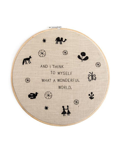 Wonderful World 18" Embroidery Hoop
